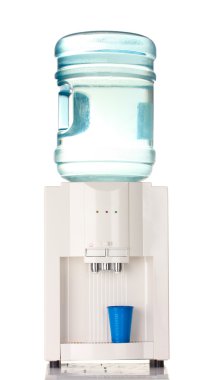 Electric water cooler isolated on white clipart