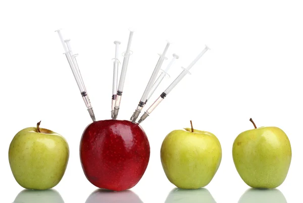 Suculentas maçãs e seringas isoladas em branco — Fotografia de Stock
