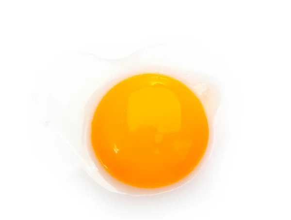 Vaječný žloutek closeup izolované na bílém — Stock fotografie