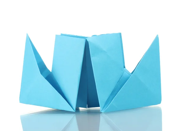 Origami kağıt gemi üzerinde beyaz izole — Stok fotoğraf