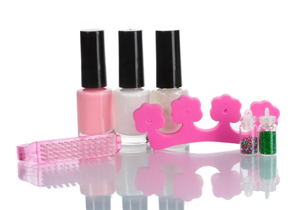 Conjunto de pedicure isolado em branco — Fotografia de Stock