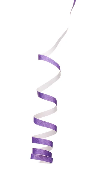 Purple streamer isolated on white — Stock Photo, Image