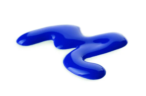 Esmalte de uñas azul gotas aisladas en blanco — Foto de Stock