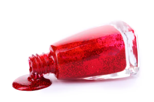 Esmalte de uñas rojo aislado en blanco —  Fotos de Stock