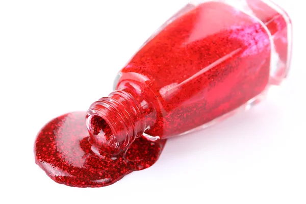 Rode nagellak geïsoleerd op wit — Stockfoto
