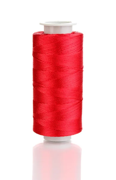 Röd undertråd tråd isolerad på vit — Stockfoto
