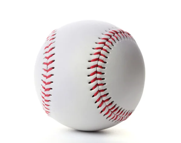 Bola de beisebol isolada em branco — Fotografia de Stock