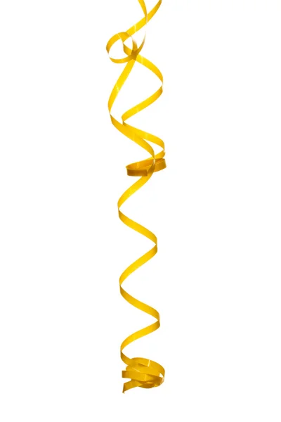Gyönyörű sárga streamer elszigetelt fehér — Stock Fotó