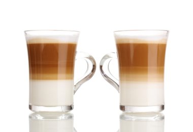 Güzel kokulu? cam bardak beyaz izole offee latte