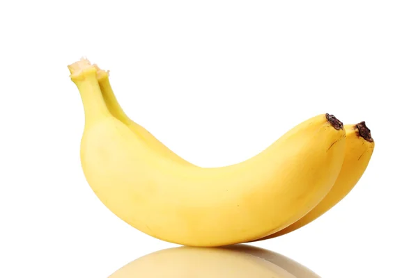 Dwa banany na białym tle — Zdjęcie stockowe