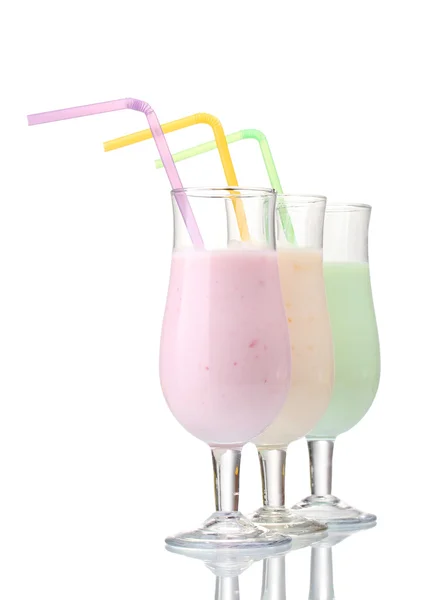Milk shakes isolated on white — Stock Photo, Image