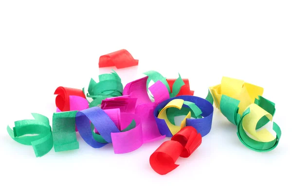 Colorful confetti isolated on white — Stock Photo, Image