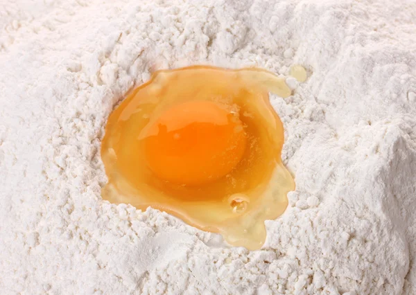 stock image Egg in flour close up