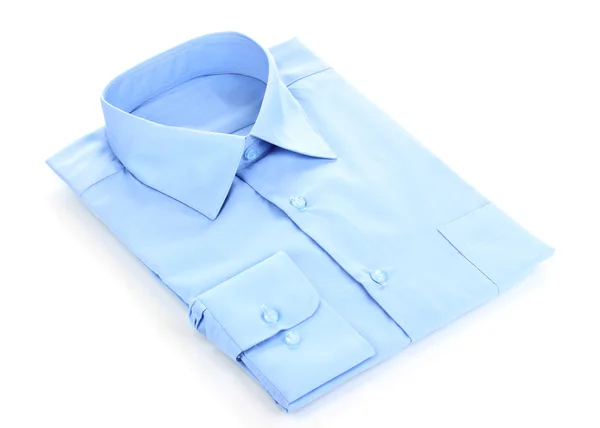 Camisa de homem azul novo isolado em branco — Fotografia de Stock