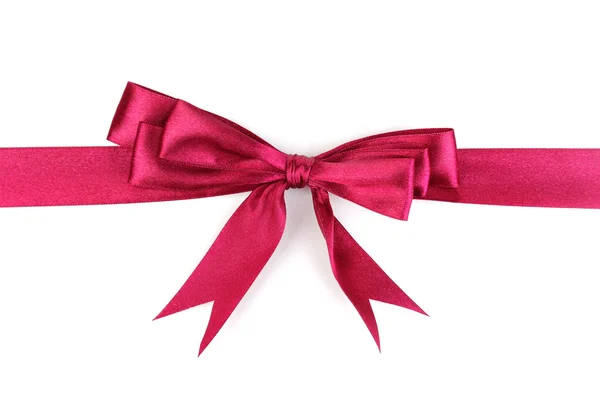Vinous satin bow and ribbon isolated on white Stock Image