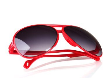 Women's red sunglasses isolated on white clipart