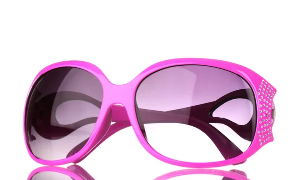 Gafas de sol rosas para mujer con diamantes aislados en blanco — Foto de Stock