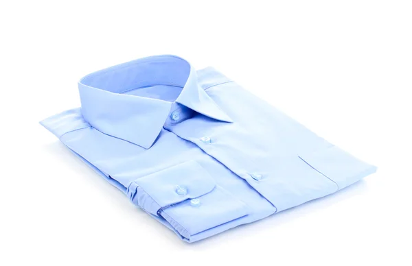 Nieuwe blauwe man shirt geïsoleerd op wit — Stockfoto