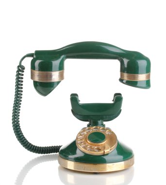 yüzen yakışıklı beyaz izole Retro telefon