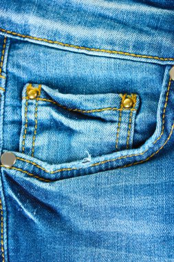 Blue jeans pocket closeup clipart