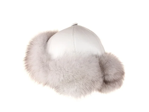 Chapéu de inverno feminino isolado em branco — Fotografia de Stock