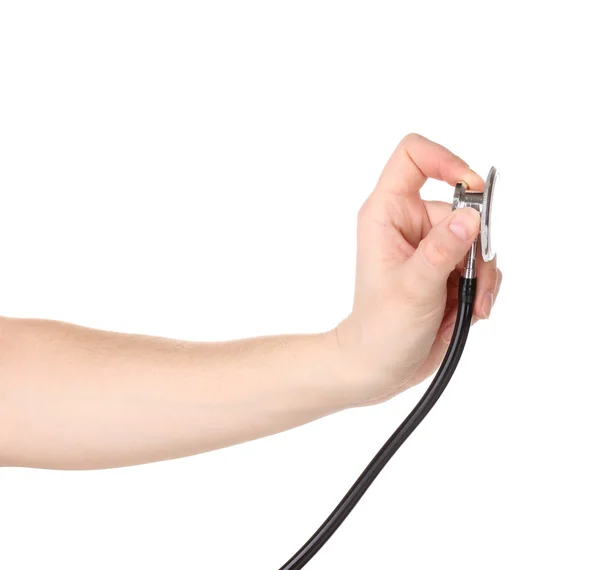 Ruku s stetoskop izolovaných na bílém — Stock fotografie