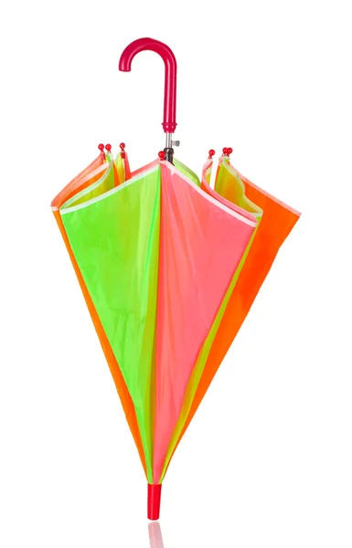 Закрытый разноцветный зонтик, изолированный на белом — стоковое фото