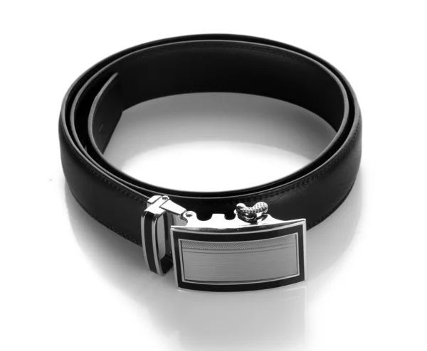 Men's leather belt isolated on white — Stock Photo, Image