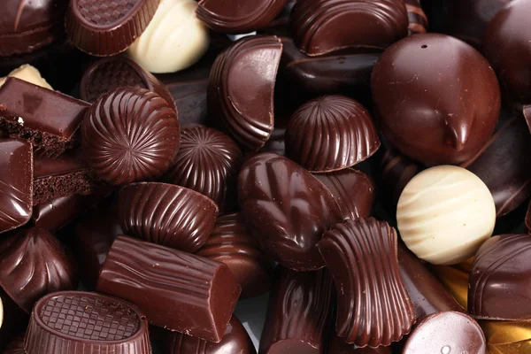 Many different chocolate candy closeup — Stock Photo, Image