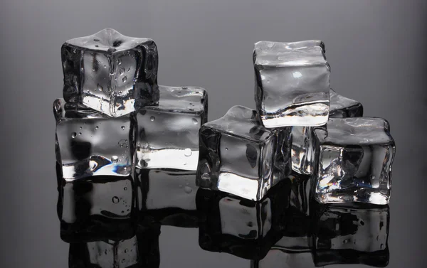 Cubos de hielo sobre fondo gris —  Fotos de Stock