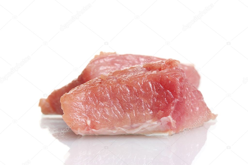 Piece of raw meat isolated on white