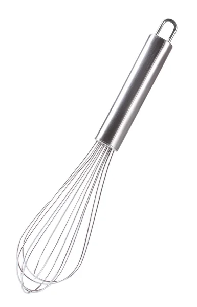 Metal whisk for whipping eggs isolated on white — Stock Photo, Image