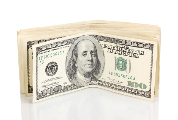 Uang kertas dolar terisolasi di putih — Stok Foto