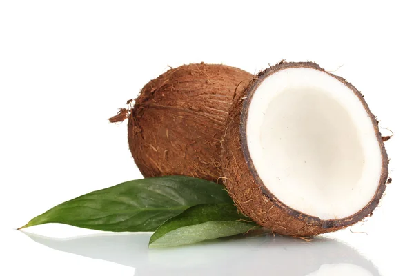 Coco fresco isolado sobre branco — Fotografia de Stock
