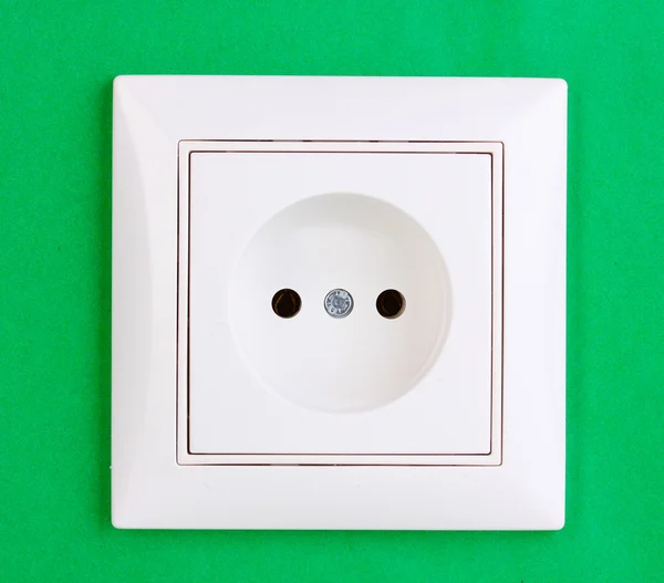 白墙上的电插座 — 图库照片