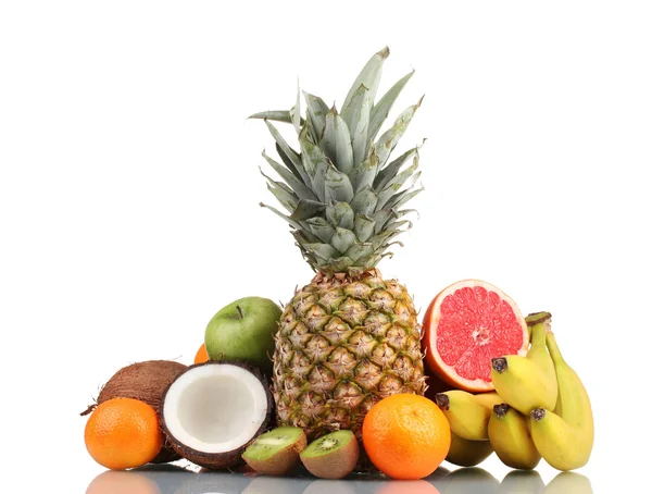 Tropical fruits isolated on white — Stock Photo, Image