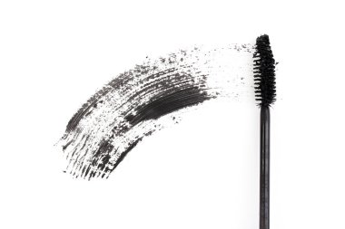 Black mascara brush stroke isolated on white clipart