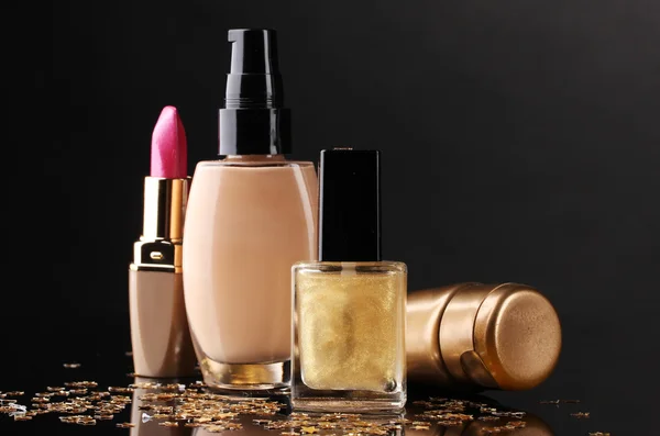 stock image Сosmetics isolated on black