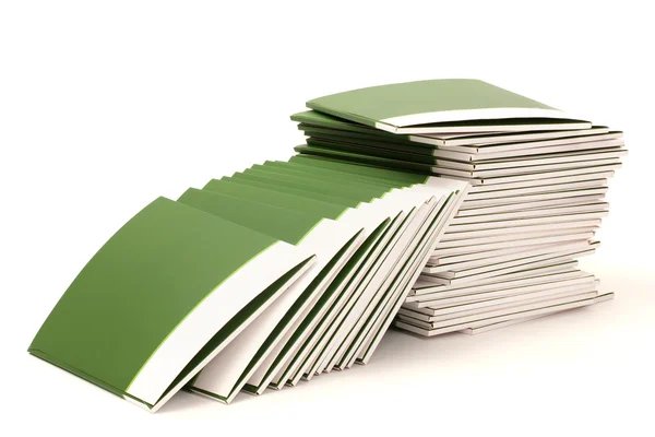 Many green folders isolated on white — Stock Photo, Image
