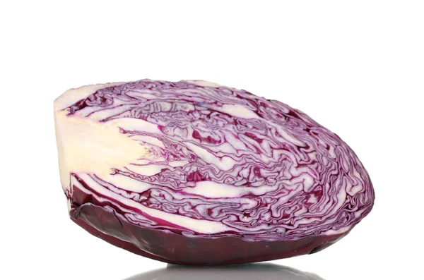 Fresh red cabbage cross section isolated on white — Stock Photo, Image