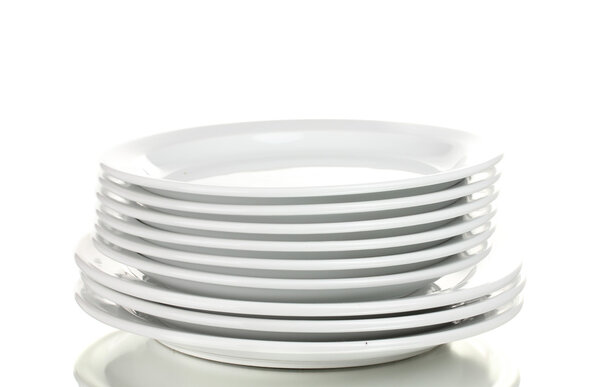 Clean plates isolated on white