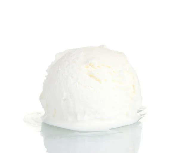 Delicious vanilla ice cream isolated on white — Stock Photo, Image