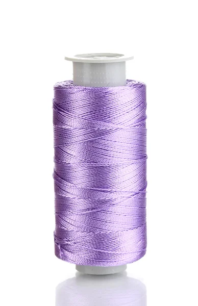 Violet bobbin thread isolated on white — Stock Photo, Image