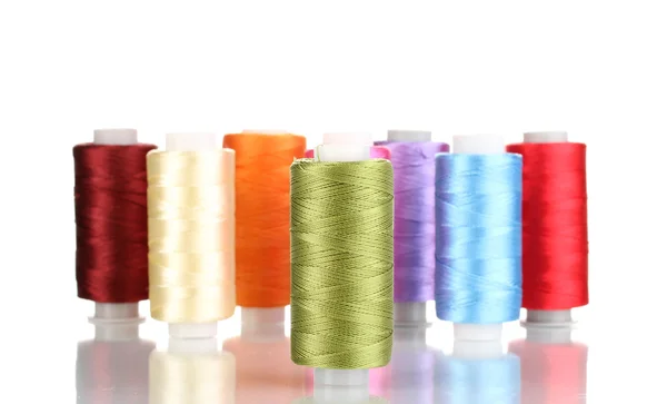 Many spools of thread isolated on white — Stock Photo, Image