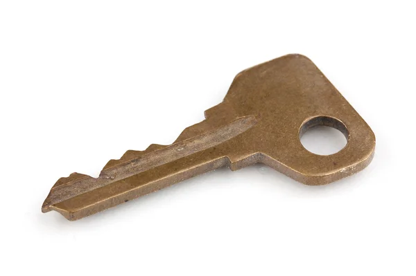Metal key isolated on white — Stock Photo, Image