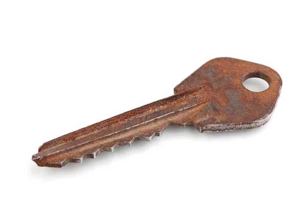 Metal nøgle isoleret på hvid - Stock-foto