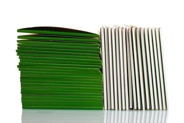 Wielu folderów zielony na białym tle — Zdjęcie stockowe