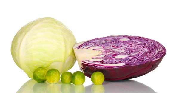 Fresh cabbages isolated on white — Stock Photo, Image