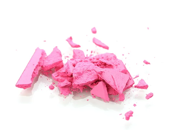 Crushed pink eyeshadows isolated on white — Stock Photo, Image