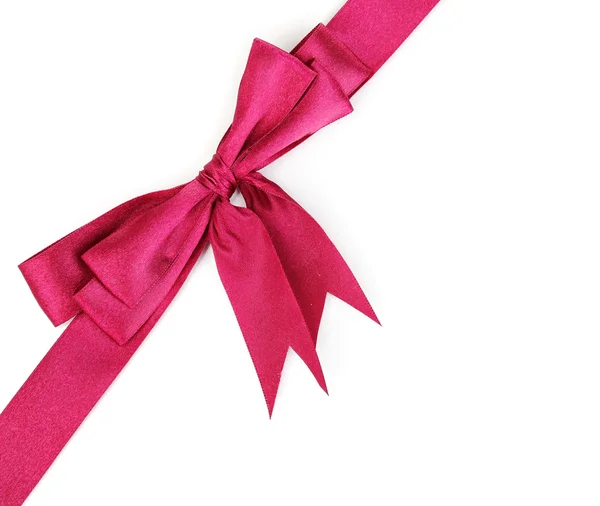 Vinous satin bow and ribbon isolated on white Royalty Free Stock Images
